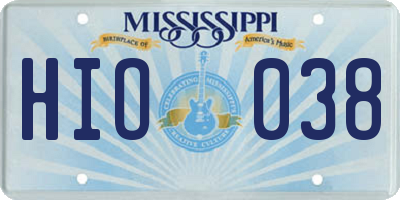 MS license plate HIO038