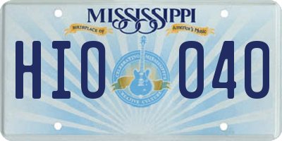 MS license plate HIO040