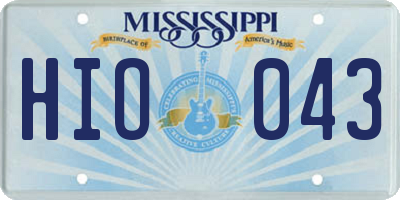 MS license plate HIO043