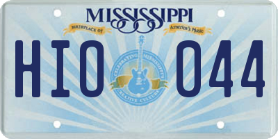 MS license plate HIO044