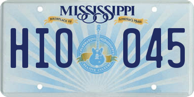 MS license plate HIO045