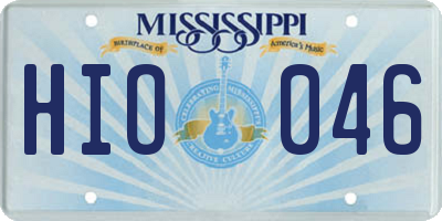 MS license plate HIO046
