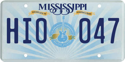 MS license plate HIO047