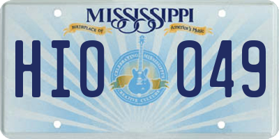 MS license plate HIO049