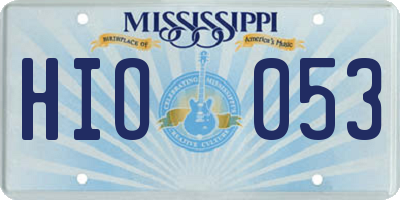 MS license plate HIO053