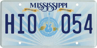 MS license plate HIO054