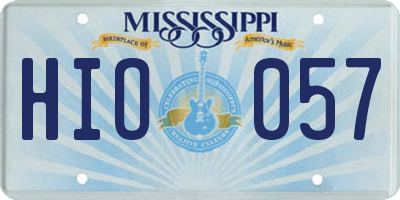 MS license plate HIO057