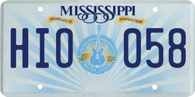 MS license plate HIO058