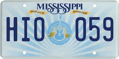 MS license plate HIO059