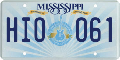 MS license plate HIO061