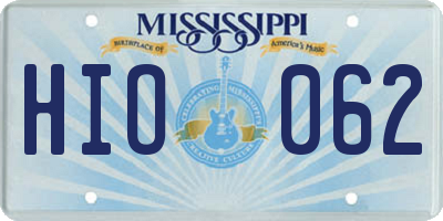 MS license plate HIO062