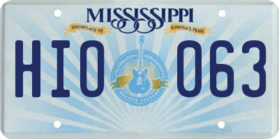 MS license plate HIO063