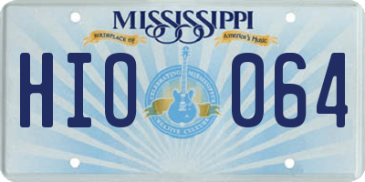 MS license plate HIO064