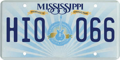 MS license plate HIO066