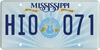 MS license plate HIO071