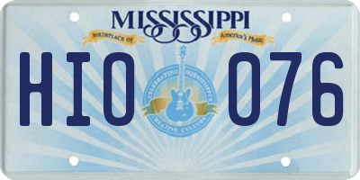 MS license plate HIO076
