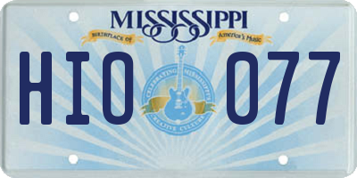 MS license plate HIO077
