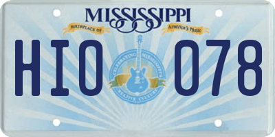 MS license plate HIO078