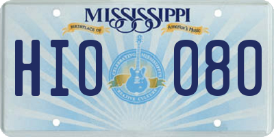 MS license plate HIO080