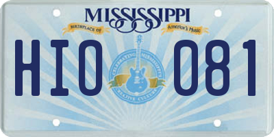 MS license plate HIO081