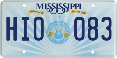 MS license plate HIO083