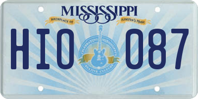 MS license plate HIO087
