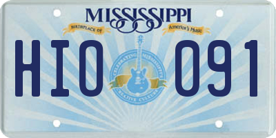 MS license plate HIO091