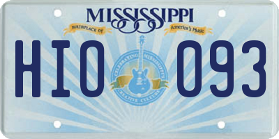 MS license plate HIO093