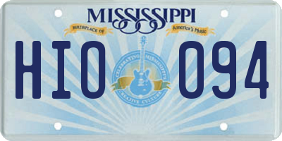 MS license plate HIO094