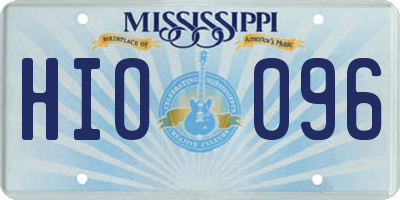 MS license plate HIO096