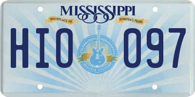 MS license plate HIO097