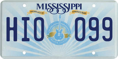 MS license plate HIO099