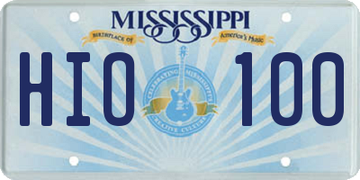 MS license plate HIO100
