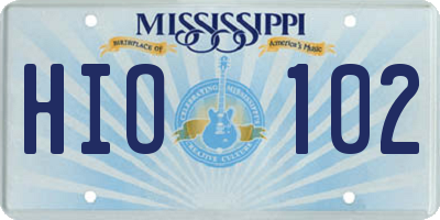 MS license plate HIO102