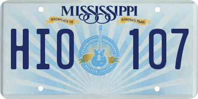 MS license plate HIO107