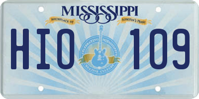 MS license plate HIO109