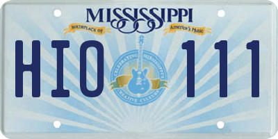 MS license plate HIO111
