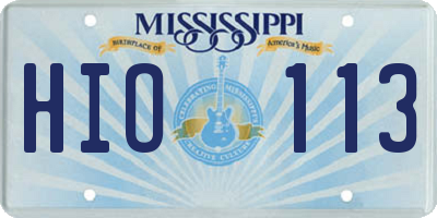 MS license plate HIO113