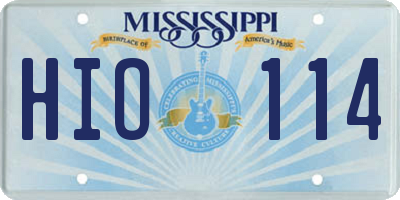 MS license plate HIO114