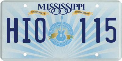 MS license plate HIO115
