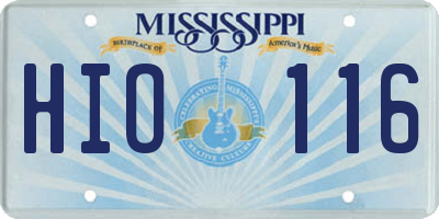 MS license plate HIO116