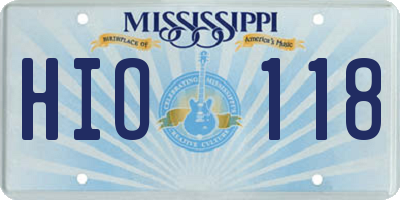 MS license plate HIO118