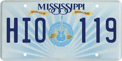 MS license plate HIO119