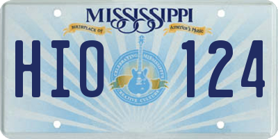 MS license plate HIO124