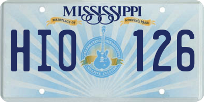 MS license plate HIO126