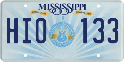 MS license plate HIO133