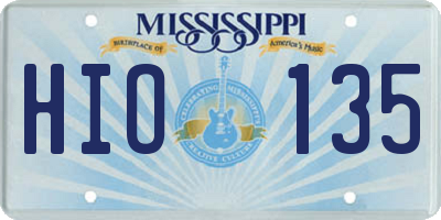 MS license plate HIO135