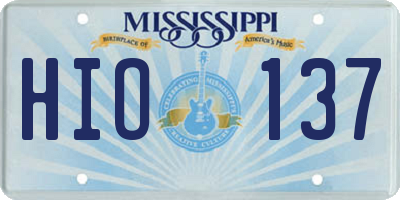 MS license plate HIO137