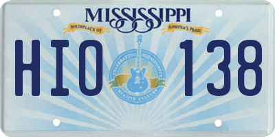 MS license plate HIO138