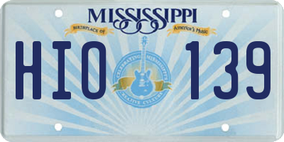 MS license plate HIO139